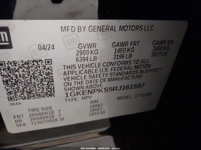 1GKENPKS5RJ161597 GMC lk0