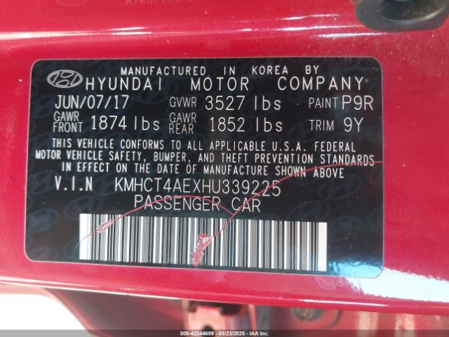 2017 HYUNDAI ACCENT KMHCT4AEXHU339225 Photo 8