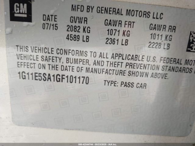 1G11E5SA1GF101170 Chevrolet Malibu Limited Ltz