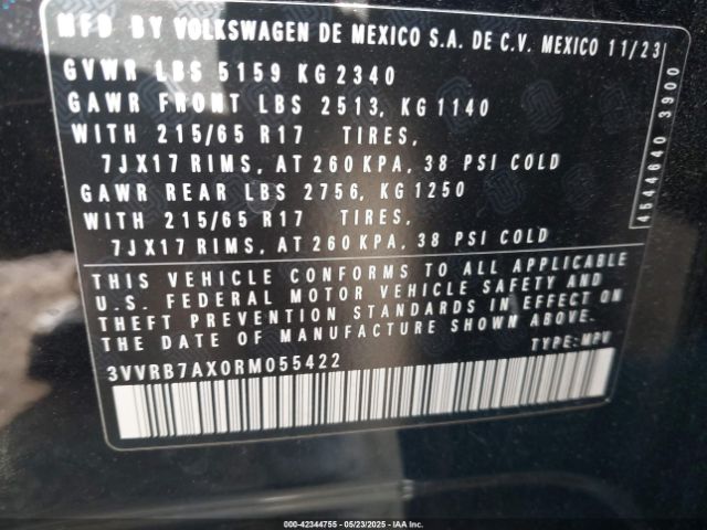 2024 VOLKSWAGEN TIGUAN 3VVRB7AX0RM055422 Photo 8
