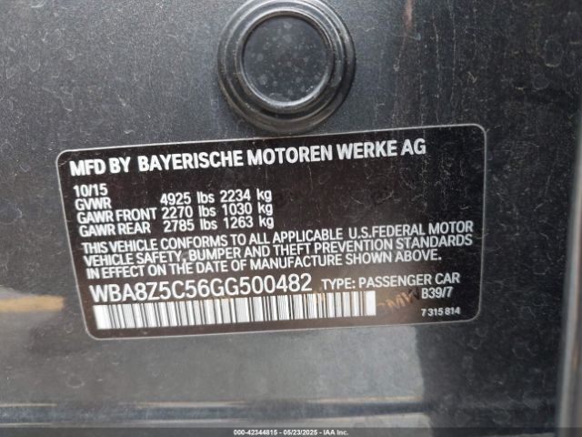2016 BMW 328I GRAN TURISMO WBA8Z5C56GG500482 Photo 8