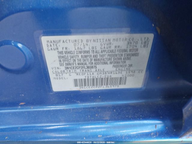 3N1CE2CP2FL365975 Nissan Versa Note S Plus