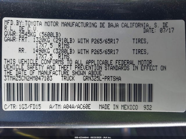 3TMAZ5CN2HM047103 Toyota Tacoma Trd Sport