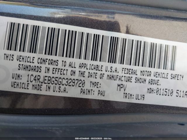 1C4RJEBG5GC329720 Jeep Grand Cherokee Limited