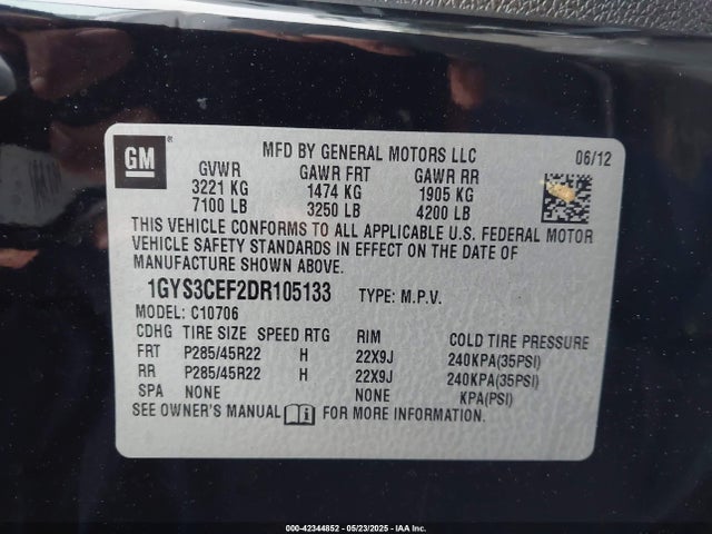 2013 CADILLAC ESCALADE 1GYS3CEF2DR105133 Photo 8