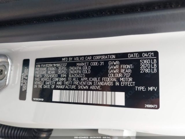 YV4102RK1M1862337 Volvo Xc60 T5 Momentum