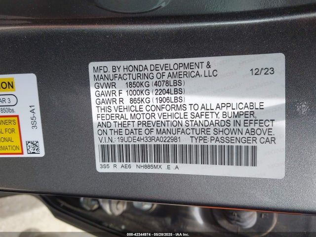 Acura l15ca 2024 19UDE4H33RA022981 Image 9