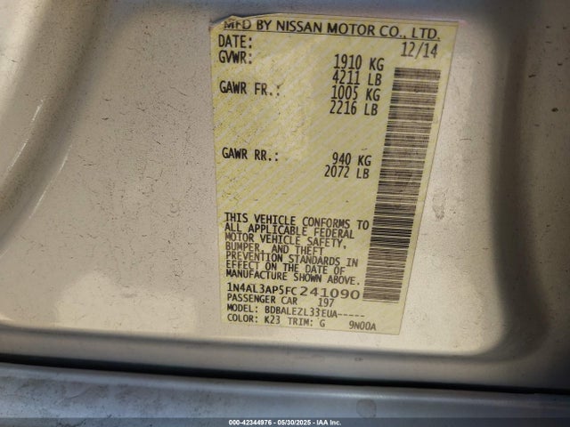Nissan 2015 2015 1N4AL3AP5FC241090 Image 9