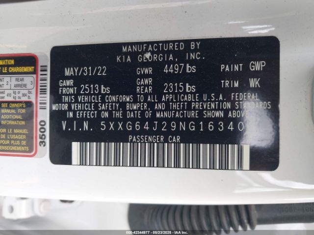 2022 KIA K5 5XXG64J29NG163403 Photo 8