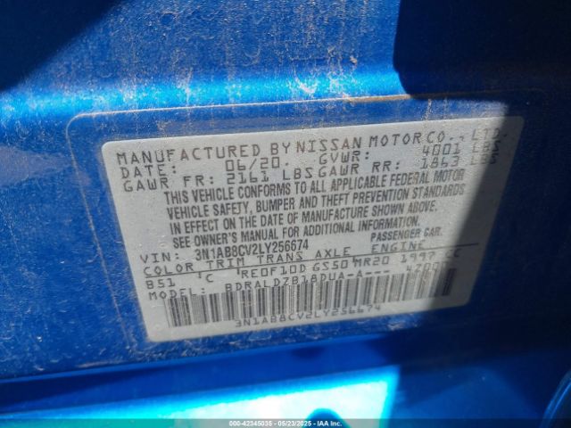 3N1AB8CV2LY256674 Nissan Sentra Sv Xtronic Cvt