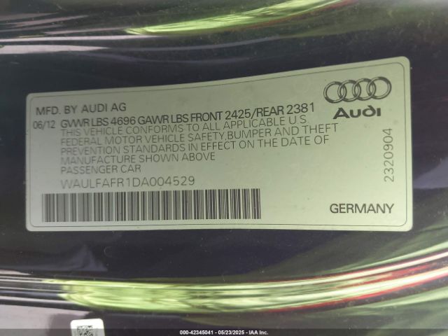 2013 AUDI A5 WAULFAFR1DA004529 Photo 8