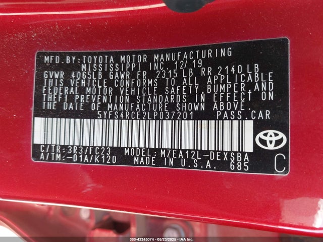 Toyota COROLLA SE 2020 5YFS4RCE2LP037201 Image 9