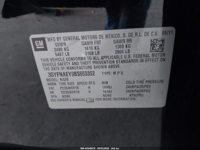 2011 CADILLAC SRX 3GYFNAEY9BS653352 Photo 8