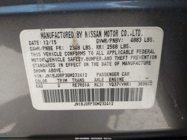 JN1BJ0RP3GM232412 Infiniti QX50