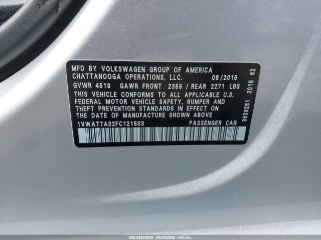 1VWAT7A32FC121503 Volkswagen Passat 1.8t Limited Edition