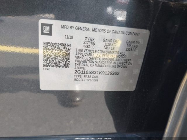 2G1105S31K9126362 Chevrolet Impala Premier