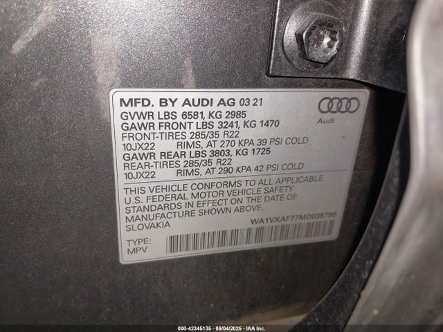 Audi 55 tfsi (3.0t) 2021 WA1VXAF77MD035798 Image 9