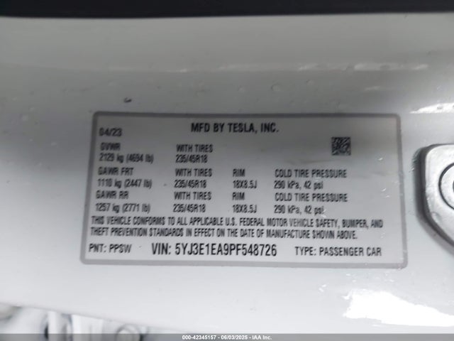 2023 TESLA MODEL 3 5YJ3E1EA9PF548726 Photo 8