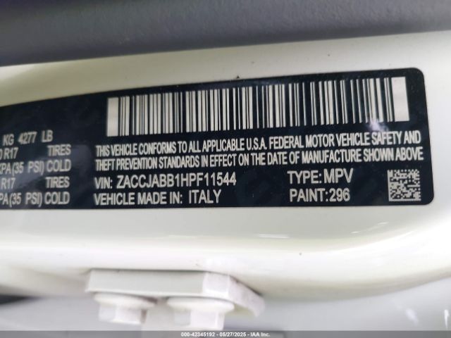 ZACCJABB1HPF11544 Jeep Renegade Latitude Fwd