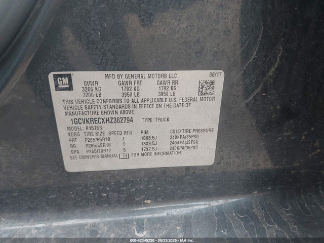 1GCVKRECXHZ382794 Chevrolet Silverado 1500 1lt