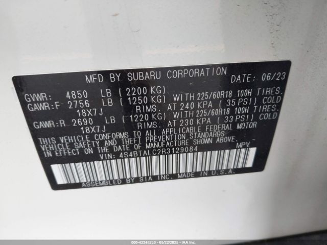 2024 SUBARU OUTBACK 4S4BTALC2R3129084 Photo 8