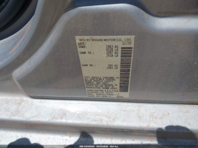 1N4BL4DV7MN335798 Nissan Altima Sv Fwd