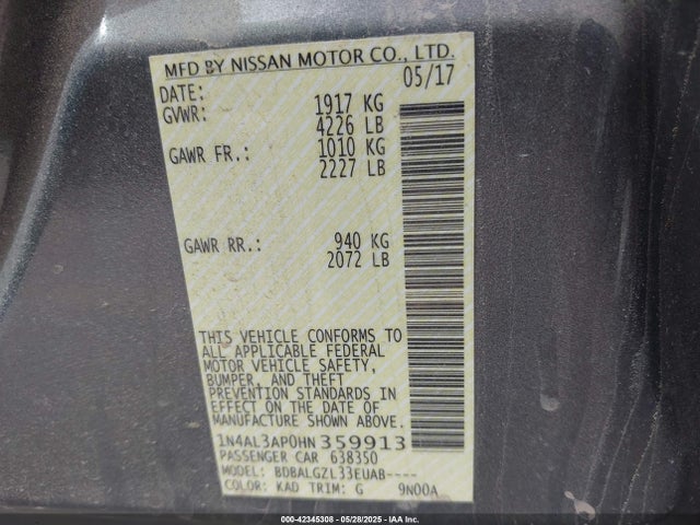 1N4AL3AP0HN359913 Nissan 2017