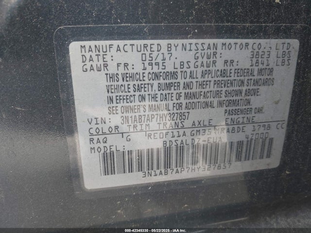3N1AB7AP7HY327857 Nissan SENTRA SV