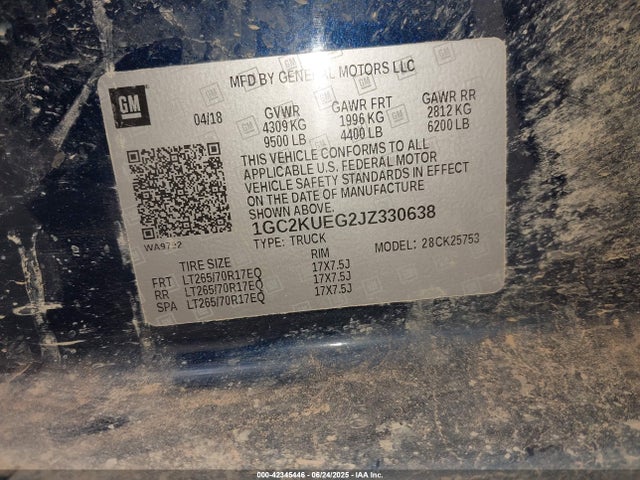 1GC2KUEG2JZ330638 Chevrolet l96 - e85 max, iron