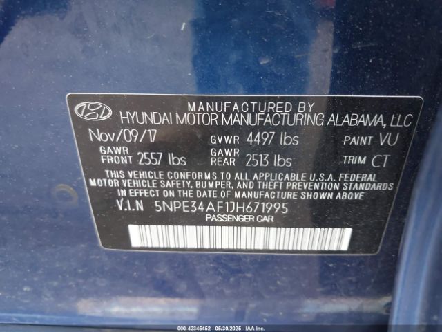 5NPE34AF1JH671995 Hyundai Sonata Sport