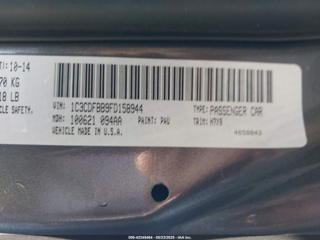 1C3CDFBB9FD158944 Dodge DART SXT