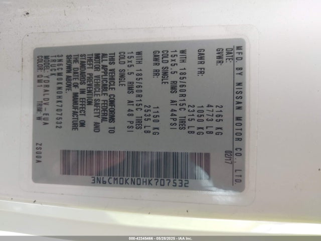3N6CM0KN0HK707532 Nissan 2017