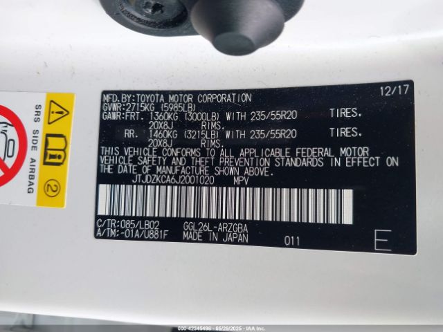 2018 LEXUS RX 350L JTJDZKCA6J2001020 Photo 8