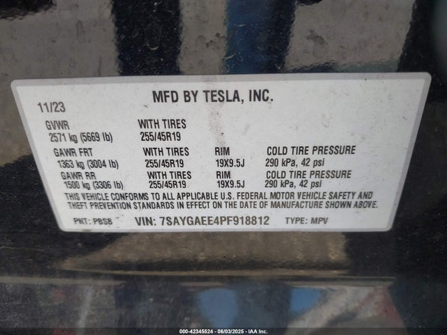 2023 TESLA MODEL Y 7SAYGAEE4PF918812 Photo 8
