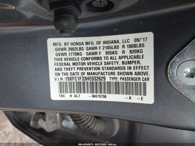 19XFC1F33HE032629 Honda Civic Ex-t