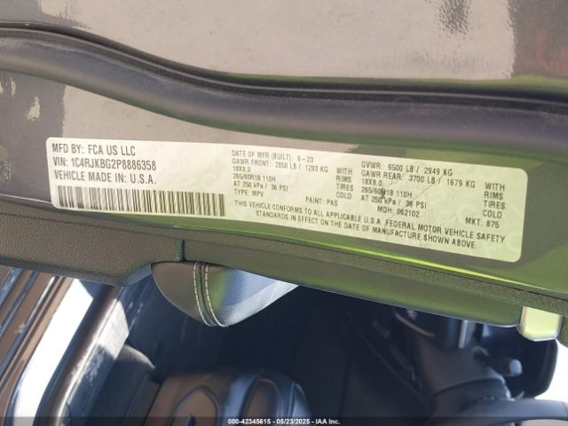 1C4RJKBG2P8886358 Jeep Grand Cherokee L Limited 4x4