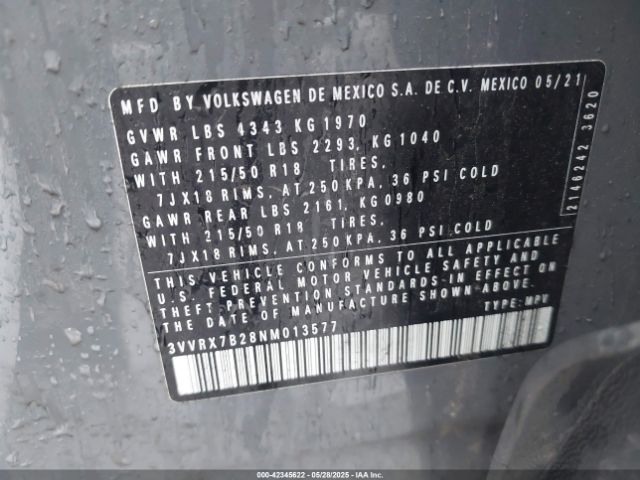 2022 VOLKSWAGEN TAOS 3VVRX7B28NM013577 Photo 8
