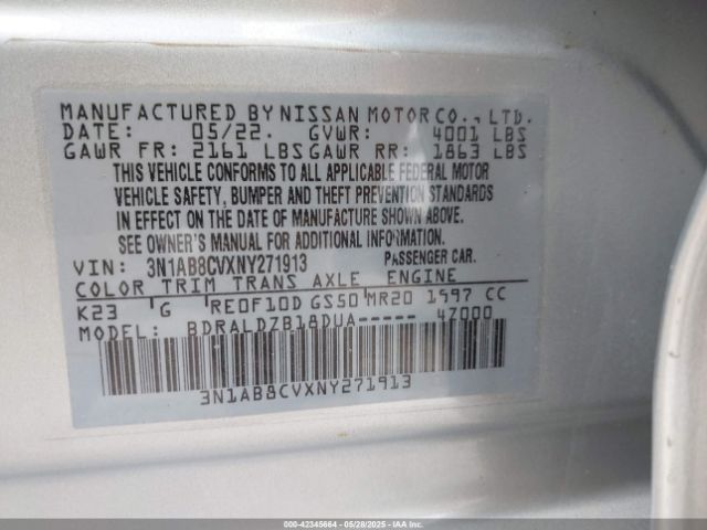 3N1AB8CVXNY271913 Nissan Sentra