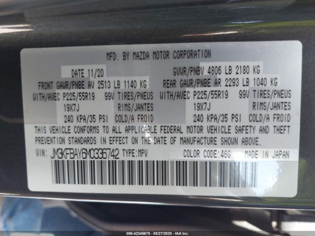 2021 MAZDA CX-5 JM3KFBAY6M0336742 Photo 8