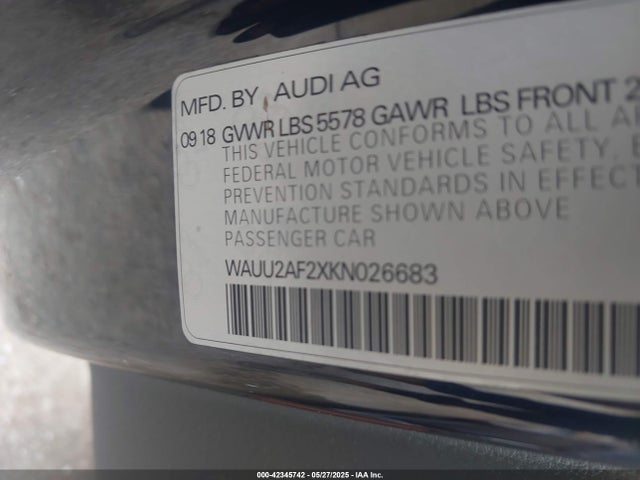 2019 AUDI A7 WAUU2AF2XKN026683 Photo 8