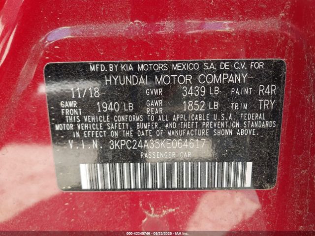 3KPC24A35KE064617 Hyundai ACCENT SE