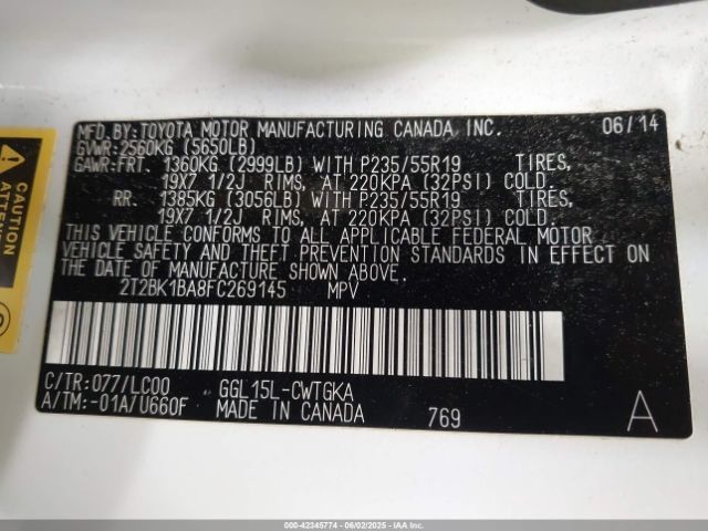2015 LEXUS RX 350 2T2BK1BA8FC269145 Photo 8