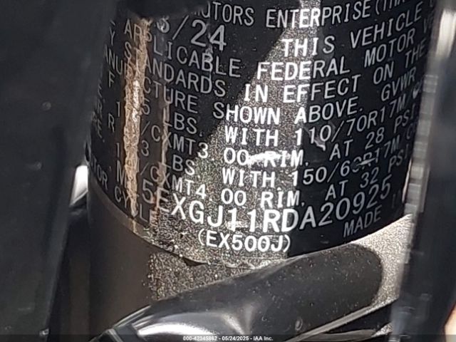 2024 KAWASAKI EX500 ML5EXGJ11RDA20925 Photo 9