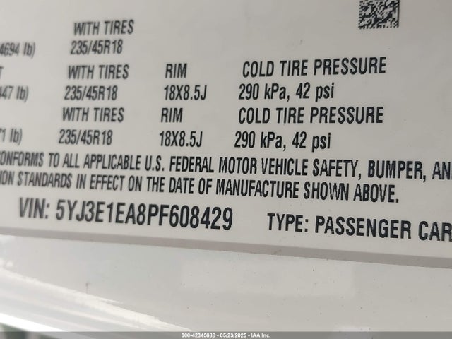 2023 TESLA MODEL 3 5YJ3E1EA8PF608429 Photo 8