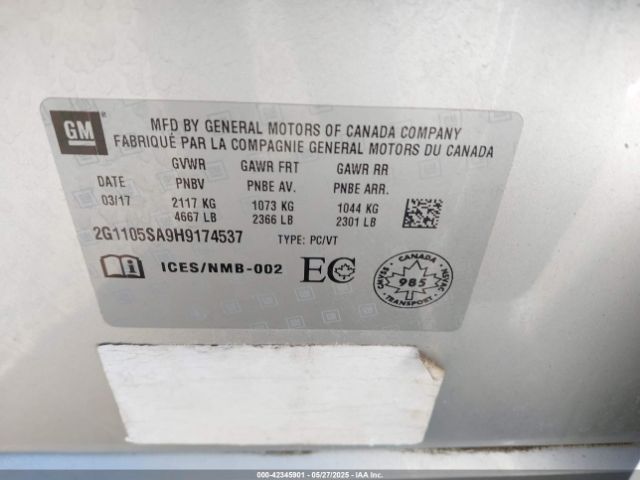2G1105SA9H9174537 Chevrolet IMPALA 1LT