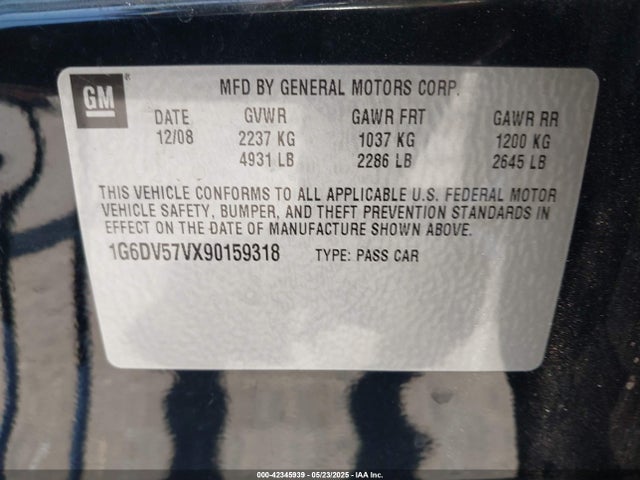 2009 CADILLAC CTS 1G6DV57VX90159318 Photo 8