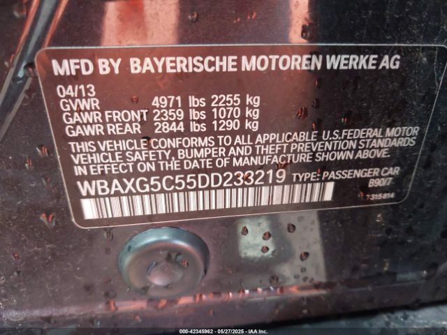 2013 BMW 528I WBAXG5C55DD233219 Photo 8