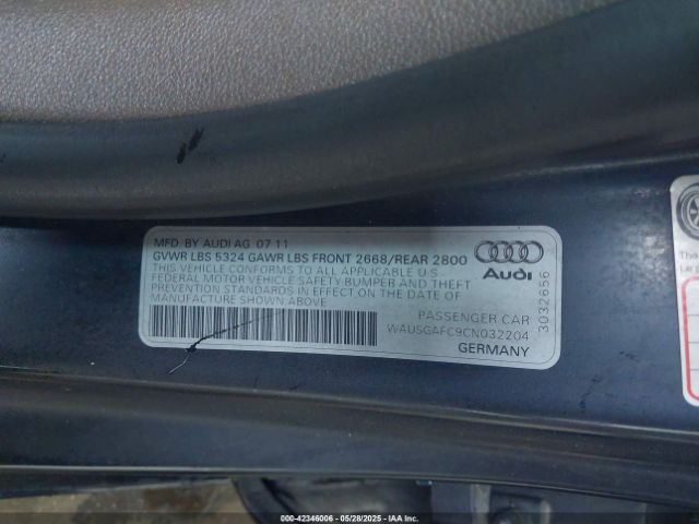 2012 AUDI A7 WAUSGAFC9CN032204 Photo 8