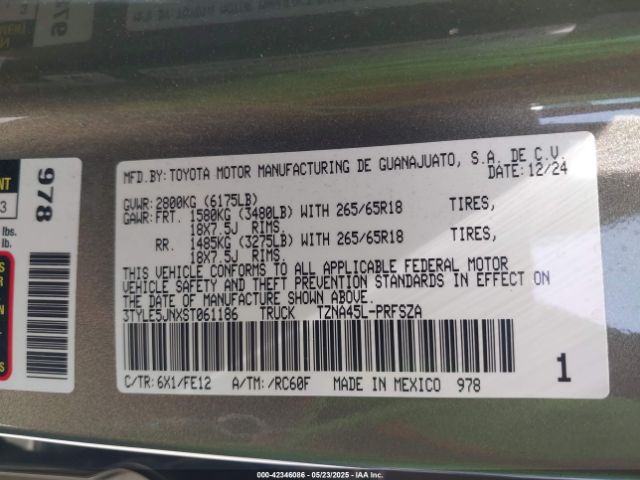 3TYLE5JNXST061186 Toyota Tacoma Trd Sport 4wd