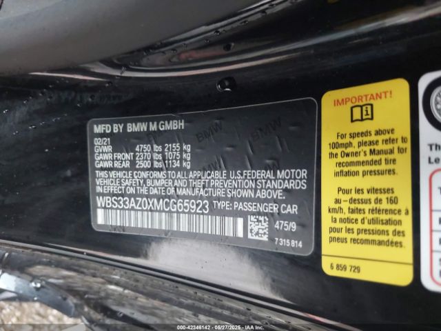 2021 BMW M4 WBS33AZ0XMCG65923 Photo 8